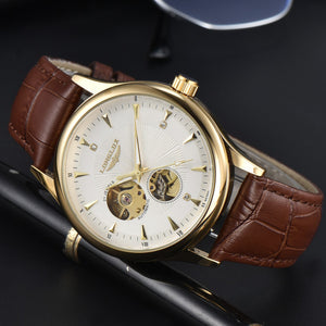 Pilatus Ivory Gold, gold-tone case, ivory dial, brown calf leather