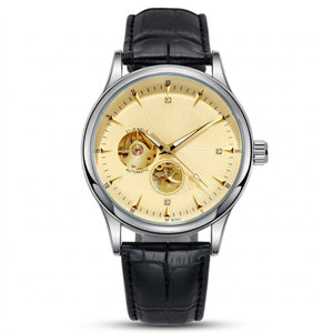 Pilatus Aureum Steel, open-heart automatic, champagne dial, steel case